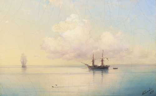 Sailing Ships on a Calm Day., 1887, Ivan Aïvazovski