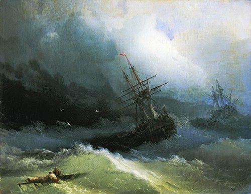 Ships at the raging sea, 1866, Ivan Aïvazovski