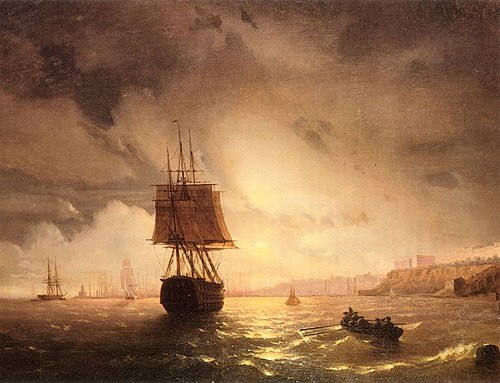 The Harbor at Odessa on the Black Sea, 1852, Ivan Aïvazovski