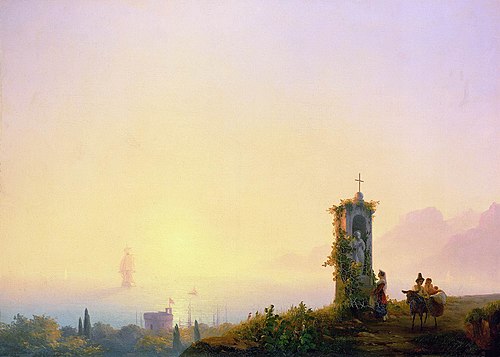 Chapelle au bord de la mer, 1847, Ivan Aïvazovski