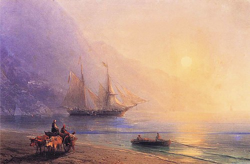 Loading Provisions off the Crimean Coast, 1876, Ivan Aïvazovski