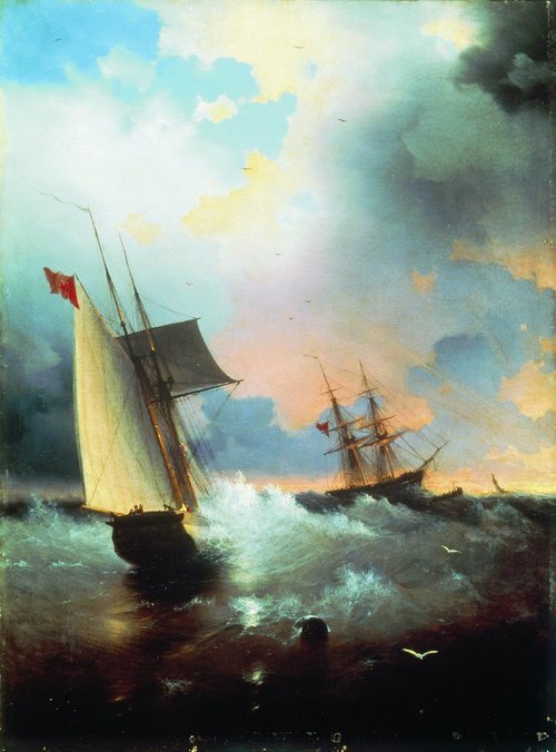 Sailboat ., 1859, Ivan Aïvazovski
