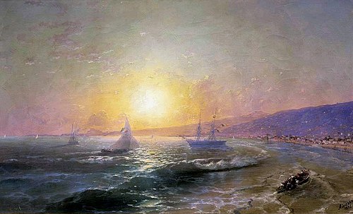 La baie à l'aube., 1896, Ivan Aïvazovski