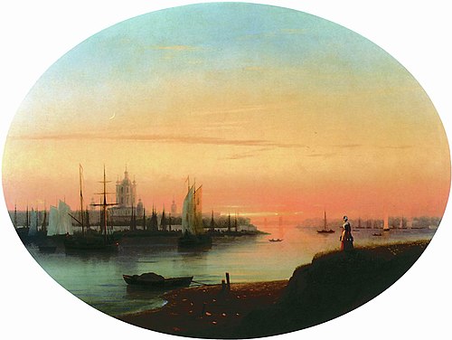 Smolny Abbey. Sunset., 1847, Ivan Aïvazovski