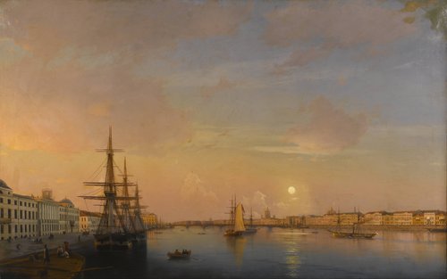 St. Petersburg - Galleon on the docks, 1850, Ivan Aïvazovski
