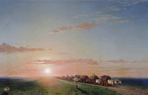 A Wagon Train in the Desert, , Ivan Aïvazovski