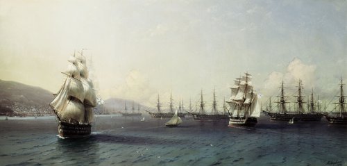 The Black Sea Fleet in Feodosia, 1890, Ivan Aïvazovski