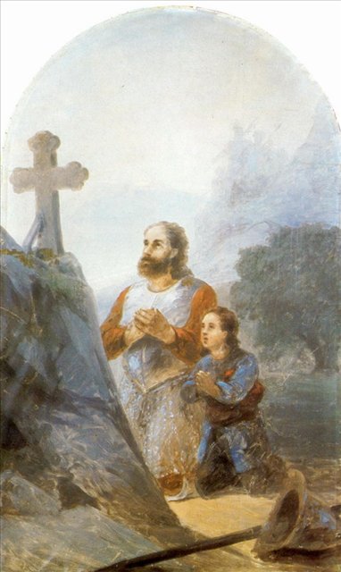 Oath beforу Battle of Avarayr (Vardan Mamikonian, V cent.), 1892, Ivan Aïvazovski