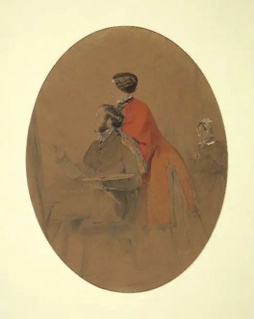 Сімейний портрет (Автопортрет з дружиною Юлією), 1849, Ivan Aïvazovski