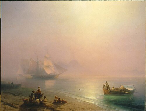 Fishermen and their Families on the Shore of the Bay of Naples, 1873, Ivan Aïvazovski