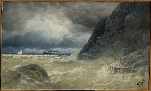 Paysage marin avec un bateau à vapeur., 1897, Ivan Aïvazovski