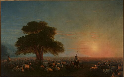Les bergers avec un troupeau de moutons., 1872, Ivan Aïvazovski