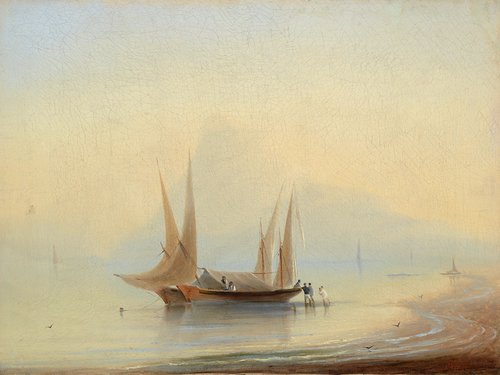 Barge at Sea Shore, 1860, Ivan Aïvazovski