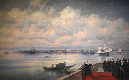 Byron's visit to the Mekhitarists in Surb Ghazar Island, 1899, Ivan Aïvazovski