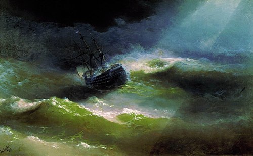 Ship ''Empress Maria'' in a Storm, 1892, Ivan Aïvazovski