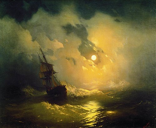 Stormy sea at night, 1849, Ivan Aïvazovski
