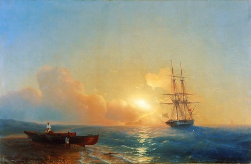 Fishermen on the Beach, 1852, Ivan Aïvazovski