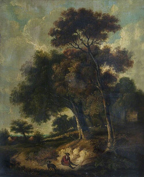 Woodland Scene with Man and Dog, 1816, Robert Ladbrooke