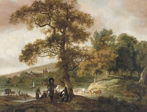 Distinguished Hunting Company on the Bank of a River, 1665, Jacob Esselens