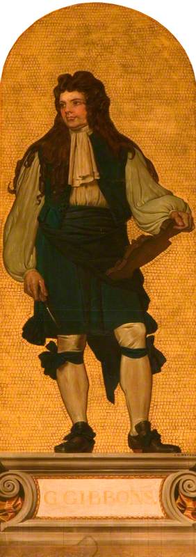 Grinling Gibbons (1648–1721) (design for a mosaic in the Victoria and Albert Museum), 1868, John Dawson Watson