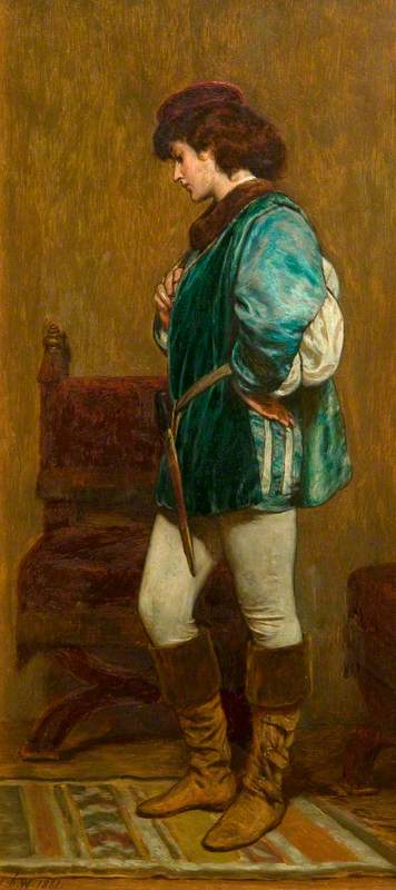 Rosalind Preparing to Leave Duke Frederick's Palace, 'As You Like It' by William Shakespeare, 1881, John Dawson Watson