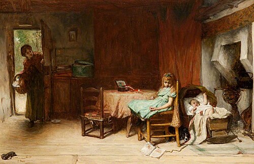 The Careless Nurse, 1877, John Burr