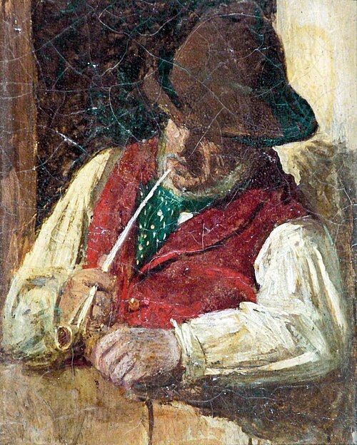 Study of a Pipe-Smoking Man, , John Burr