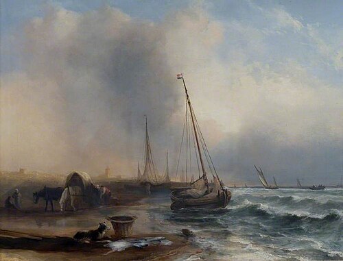 Seascape with Boats and Figures, , John Wilson