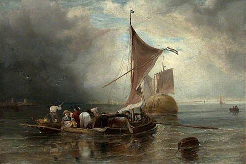 A Ferry Boat on the Maas, 1828, John Wilson