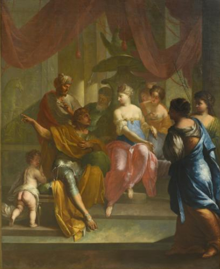 Zenobia ponders killing her husband Septimius Odaenathus to reign alone, 1750, Abraham Godijn