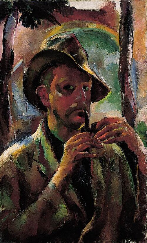 Self-portrait with Pipe, 1926, Vilmos Aba-Novák