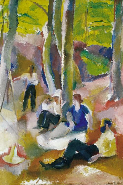 Artist Company in Igal, 1927, Vilmos Aba-Novák