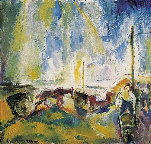 Daylabourers with Wheelbarrows, 1927, Vilmos Aba-Novák