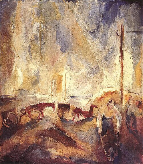 Daylabourers with Wheelbarrows, 1927, Vilmos Aba-Novák