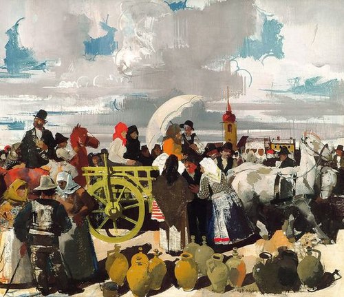 Market at Szolnok, 1935, Vilmos Aba-Novák