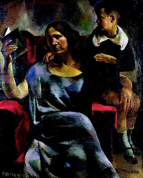 Mrs. Dezső Kosztolányi and Her Son, Adam, 1923, Vilmos Aba-Novák