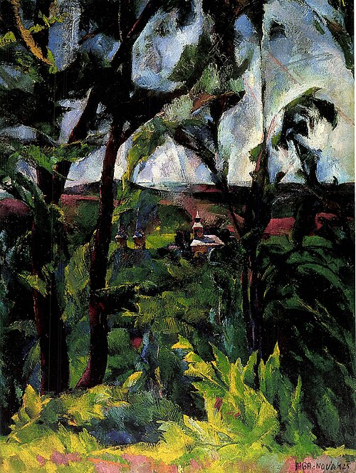 Rálátás Felsőbányára, 1925, Vilmos Aba-Novák