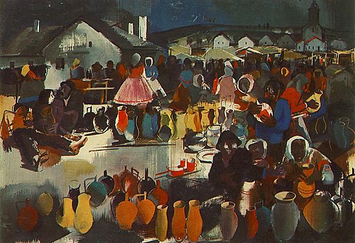 Szekler Market, 1939, Vilmos Aba-Novák