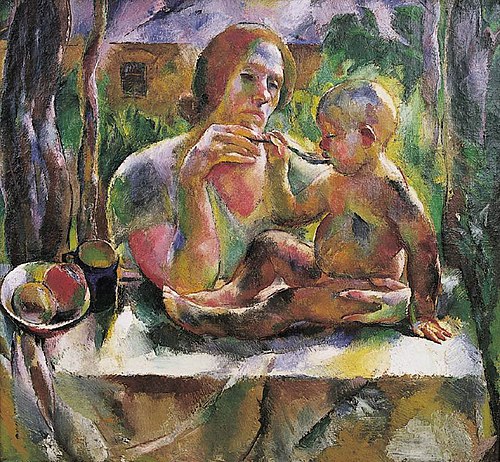 Tea in the Summer Garden (Mother's Son), 1926, Vilmos Aba-Novák