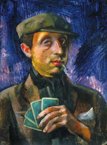 The card-player, , Vilmos Aba-Novák