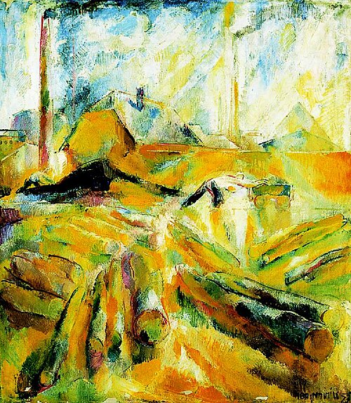 Timberyard (Construction), 1927, Vilmos Aba-Novák