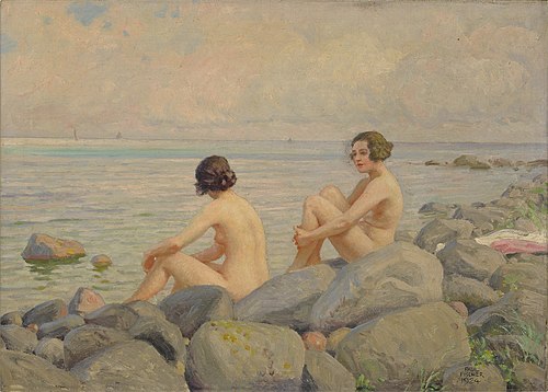 Bathing on the Rocks, 1924, Paul Fischer