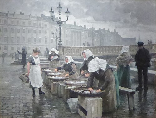 Fiskerkoner på Gammel Strand, , Paul Fischer