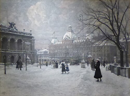 Kongens Nytorv, 1918, Paul Fischer