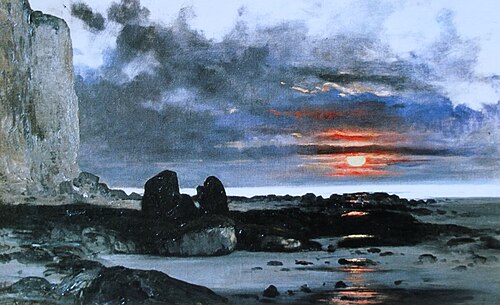 Falaises au soleil couchant, , Karl Daubigny