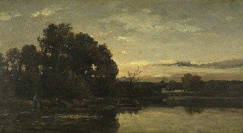 A River Landscape, 1880, Karl Daubigny