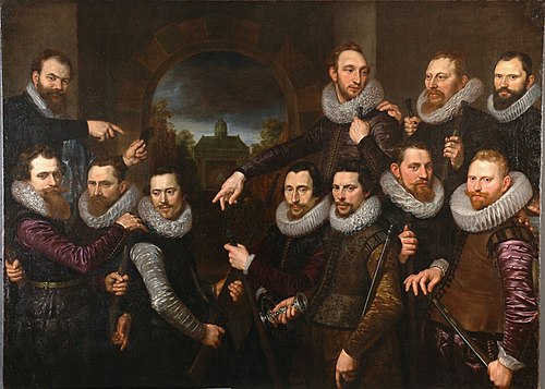 Civic Guardsmen at the Shooting Range, 1612, Cornelis van der Voort