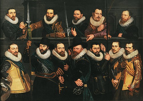 Officers of the Company of Lieutenant Pieter Pietersz Hasselaer, 1623, Cornelis van der Voort