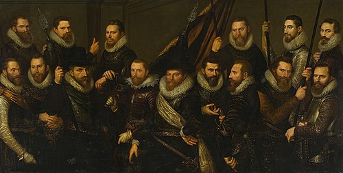 Schutters van de compagnie van kapitein Jonas Cornelisz. Witsen en luitenant Volckert Overlander, 1612, Cornelis van der Voort