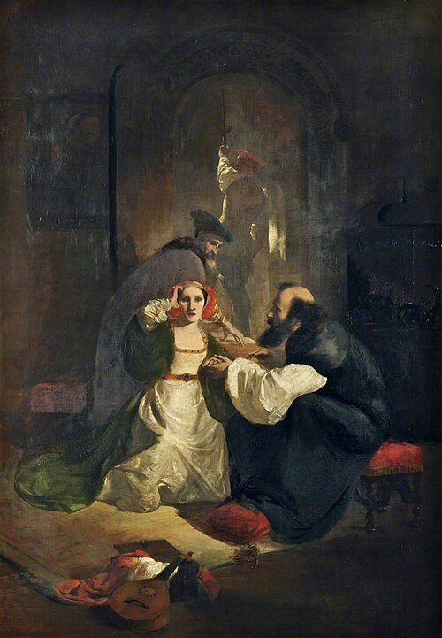 Cranmer Endeavouring to Obtain a Confession of Guilt from Catherine Howard, 1849, William Lindsay Windus